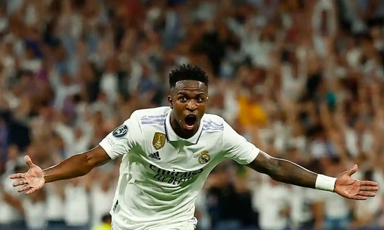 Vinicius celebra su gol ante el Manchester City en semifinales