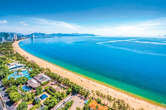 Một góc bãi biển Nha Trang.
