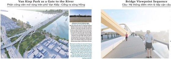 Cầu Trần Hưng Đạo có 2 làn xe đạp, vỉa hè và đài vọng cảnh cho người dân ngắm cảnh.