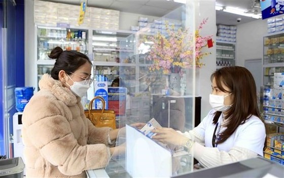 Khách mua thuốc tại Nhà thuốc Long Châu. (Ảnh: Hoàng Hùng/TTXVN)