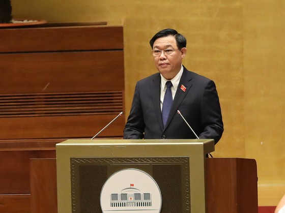 Chủ tịch Quốc hội Vương Đình Huệ phát biểu khai mạc kỳ họp. Ảnh: QUANG PHÚC 