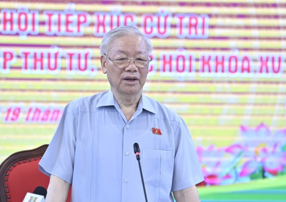 Tổng Bí thư Nguyễn Phú Trọng phát biểu tại cuộc tiếp xúc cử tri