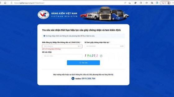 Một ngày có 5 triệu lượt truy cập gia hạn kiểm định xe ô tô