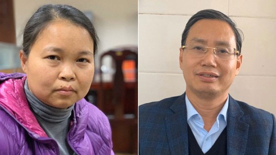 Bà Phạm Thị Thu Hường và ông Nguyễn Văn Tứ. Ảnh do công an cung cấp