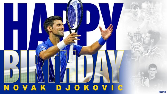 US Open chúc mừng sinh nhật 34 tuổi của Djokovic