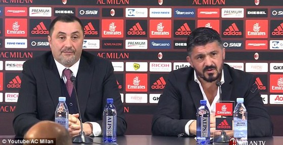 HLV Gennaro Gattuso và Giám đốc thể thao Massimiliano Mirabelli . Ảnh: Getty Images.
