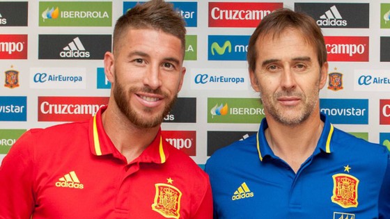 Sergio Ramos và HLV Julen Lopetegui