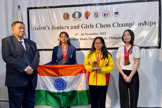 Thùy Dương đã có tấm HCV cờ tiêu chuẩn giải trẻ U20 châu Á. Ảnh: Chessvn