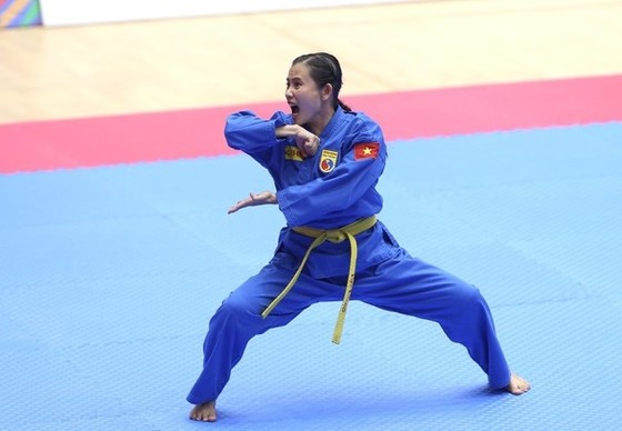 Nữ võ sĩ Mai Thị Kim Thùy sẽ tiếp tục dự Đại hội thể thao toàn quốc năm nay. Ảnh: N.A