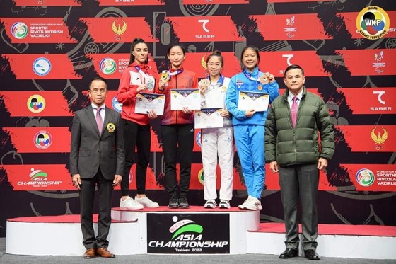 Nữ võ sĩ Hoàng Thị Mỹ Tâm tiếp tục giành HCV ở giải vô địch châu Á. Ảnh: BTC