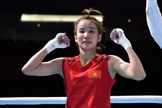 Ngọc Trân vào chung kết hạng 50kg giải boxing U22 châu Á 2023. Ảnh: ASBC