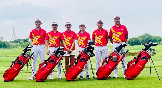 Đội tuyển golf Việt Nam tại SEA Games 32. Ảnh: VGA