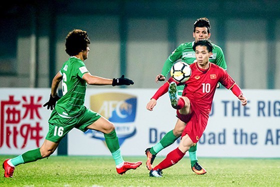 Công Phượng trong cuộc so tài cùng Iraq ở VCK U23 châu Á 2018. Ảnh: ANH KHOA