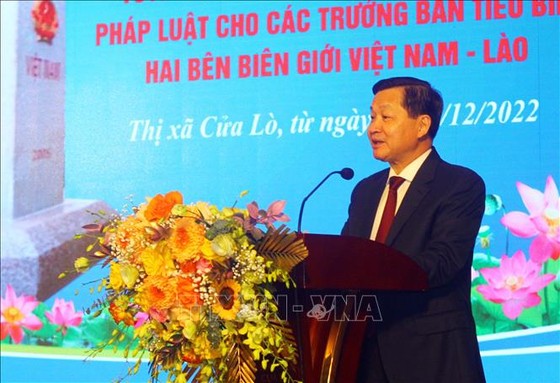 Phó Thủ tướng Lê Minh Khái phát biểu tại hội nghị. Ảnh: TTXVN