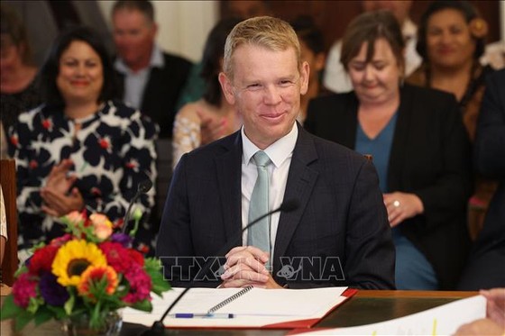 Ông Chris Hipkins trong lễ tuyên thệ nhậm chức Thủ tướng New Zealand ở Wellington ngày 25-1-2023. Ảnh: AFP/TTXVN