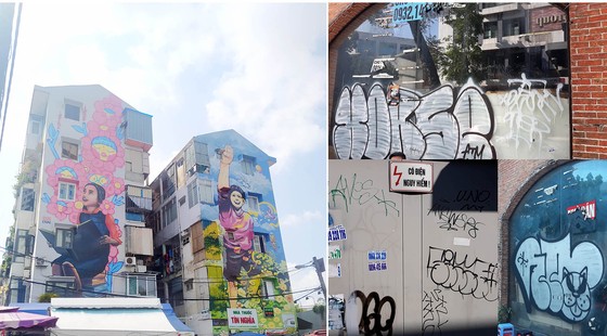 Công trình công cộng nhà dân ở Hà Nội bị dán và vẽ bẩn tràn lan