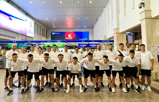 Đội futsal TPHCM gồm tập hợp 2 đội Thái Sơn Nam và Sahako lên đường dự Đại hội Thể thao toàn quốc 2022. ẢNH: ANH TRẦN