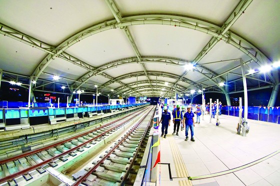 Nhà ga Văn Thánh (quận Bình Thạnh) - metro Bến Thành - Suối Tiên sắp hoàn thành. Ảnh: HOÀNG HÙNG