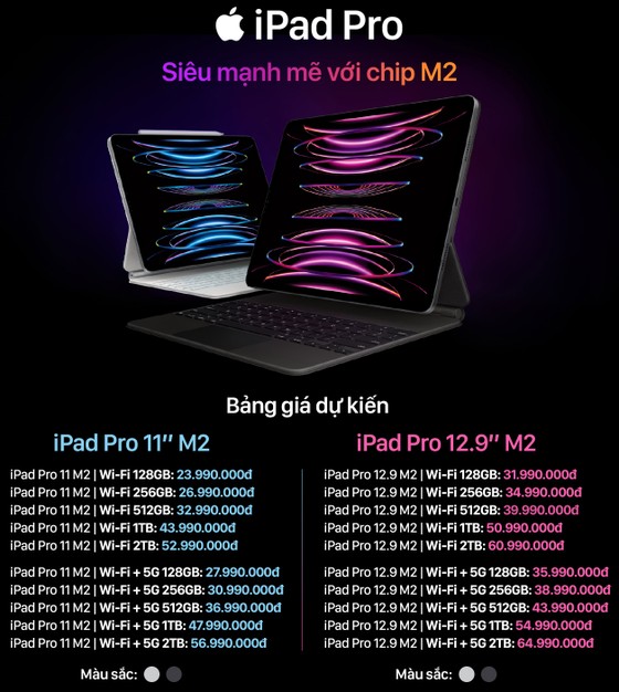 iPad Gen 10 và iPad Pro 2022 chính hãng có giá dự kiến từ 12,99 triệu đồng ảnh 2
