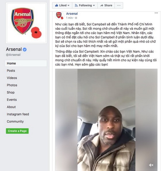 Sol Cambell – Đại sứ CLB Arsenal đến Việt Nam ảnh 1