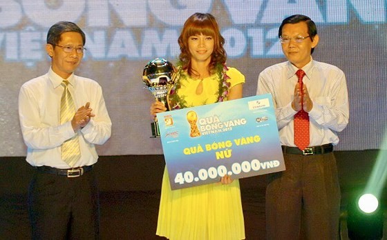 Thủ môn Kiều Trinh đã 3 lần vinh dự được bầu chọn Quả bóng vàng Việt Nam. Ảnh: NGUYỄN NHÂN