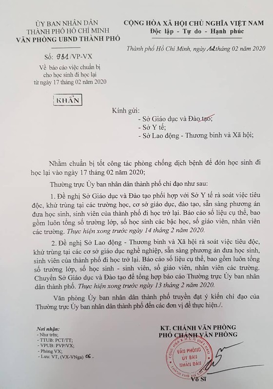 TPHCM chuẩn bị cho học sinh đi học trở lại từ ngày 17-2 sau thời gian nghỉ học vì Covid-19 ảnh 1