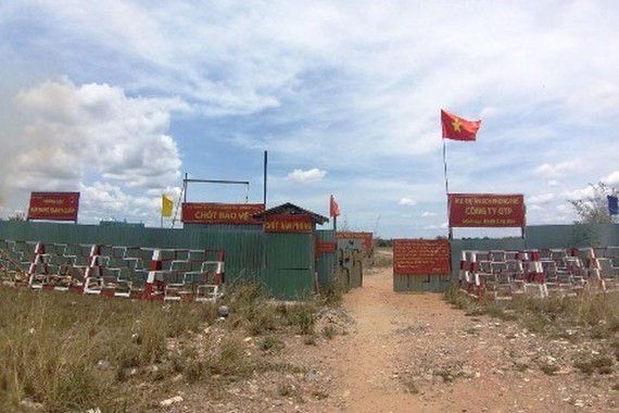 Lối vào khu đất thuộc dự án KCN Phong Phú mà GTP đang kêu cứu.