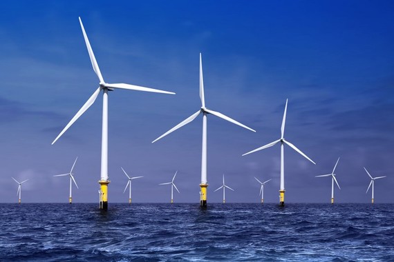 圖為英國東北部海域的大型海上風力發電場「荷恩夕計畫」。（示意圖源：互聯網）