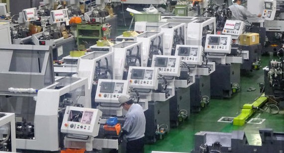 圖為日本某機械生產車間。（示意圖源：互聯網）