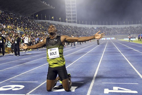 牙買加短跑名將博爾特參加國內最後一場賽事。(圖源：互聯網)