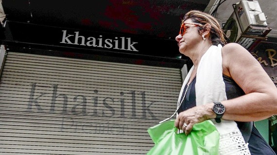 Khaisilk在河內的商店已關門停業。（圖源：互聯網）