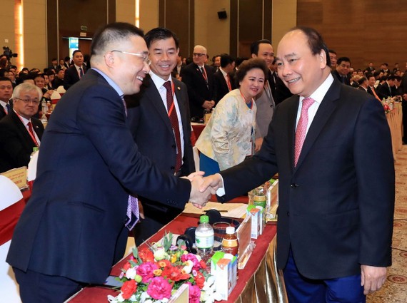 阮春福總理與企業代表交流。（圖源：統一）