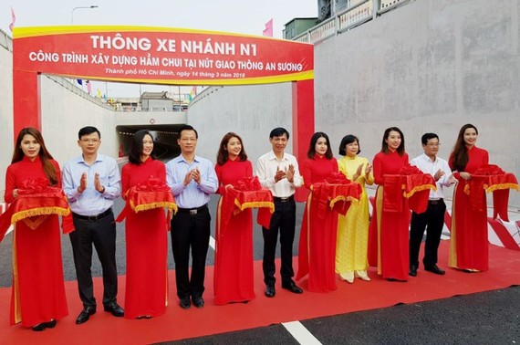安霜 N1 地下通道今(14)日舉行了剪綵落成儀式，正式投入使用。（圖源：福巡）