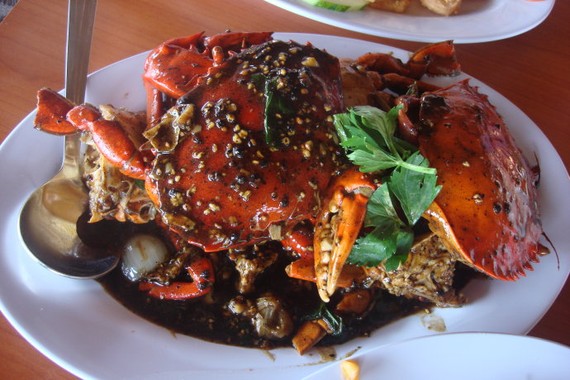 新加坡黑椒螃蟹。