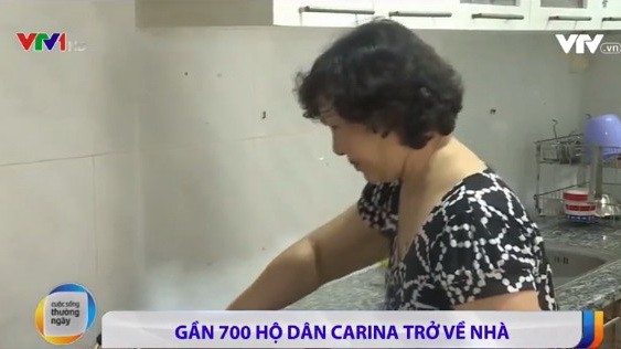 Carina 公寓居民重返家園。（VTV視頻截圖）