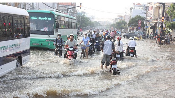 中央水文氣象預報中心：本市及永隆芹苴可能因潮汛嚴重水淹。（示意圖源：德富）