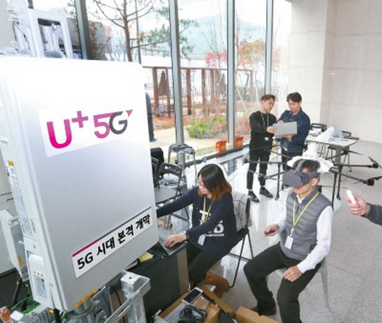韓國三大電信運營商SK電訊(SK Telecom)、韓國電信(KT)和LG U+(LG Uplus)共同啟用的5G服務。（圖源：互聯網）