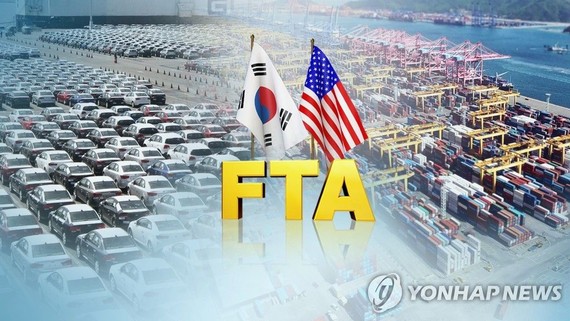 據韓國產業通商資源部去年12月31日消息，韓美自由貿易協定(FTA)修訂案於1月1日正式生效。（圖源：韓聯社）