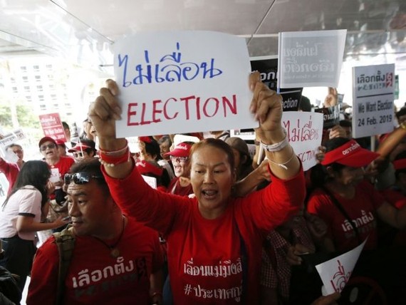 泰國選舉委員會宣佈3月24日舉行大選。（圖源：AP）
