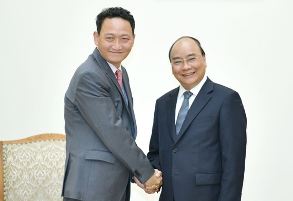 政府總理阮春福接見韓國 駐越大使金度鉉。（圖源：Chinhphu.vn）