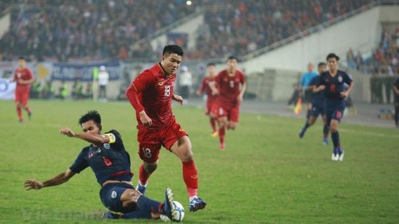 越南U23足球隊比賽中。（圖源：互聯網）