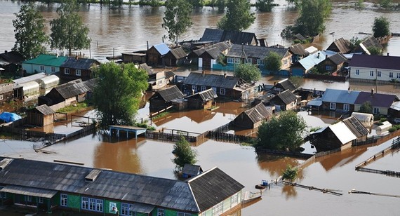 因連日暴雨，俄羅斯伊爾庫茨克州1700多座房屋被洪水淹沒。（圖源：Sputnik）