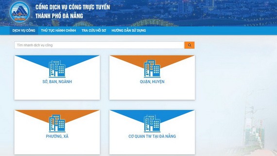 峴港市線上公共服務網站開通。（圖源：網站截圖）