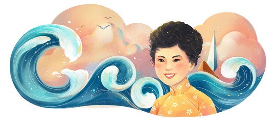 谷歌塗鴉紀念越南女詩人春瓊。（圖源：谷歌）