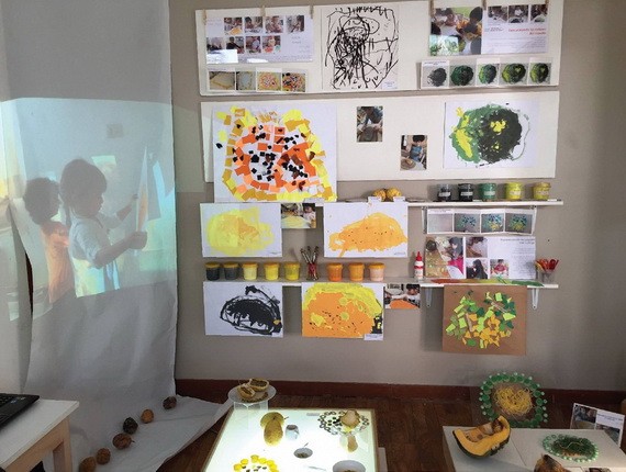 兒童在接受瑞吉歐教育方法而自行創作的作品。