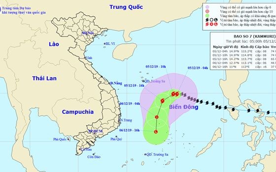 ７號颱風移動方向。（圖源：國家水文氣象預報中心）