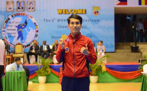 榮奪“第六屆世界越武道錦標賽” 金牌的華人運動員林東旺。
