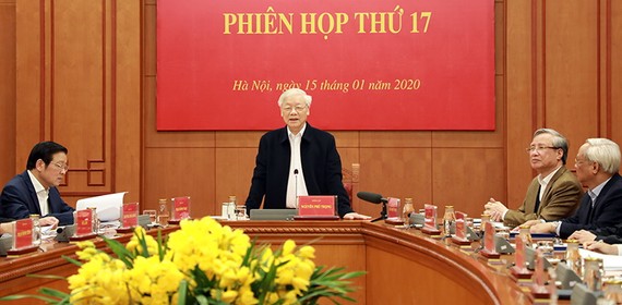 黨中央總書記、國家主席、指委會主任阮富仲主持會議並發表講話。（圖源：VGP）