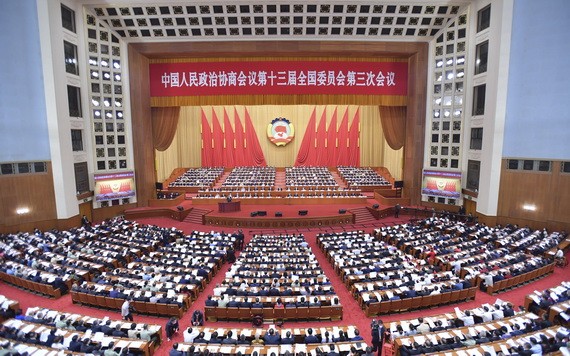 5月21日，中國人民政治協商會議第十三屆全國委員會第三次會議在北京人民大會堂開幕。（圖源：新華社）