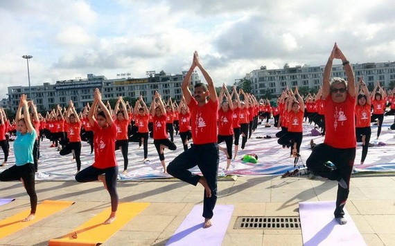 廣寧省「國際瑜伽日」活動。（圖源：互聯網）
